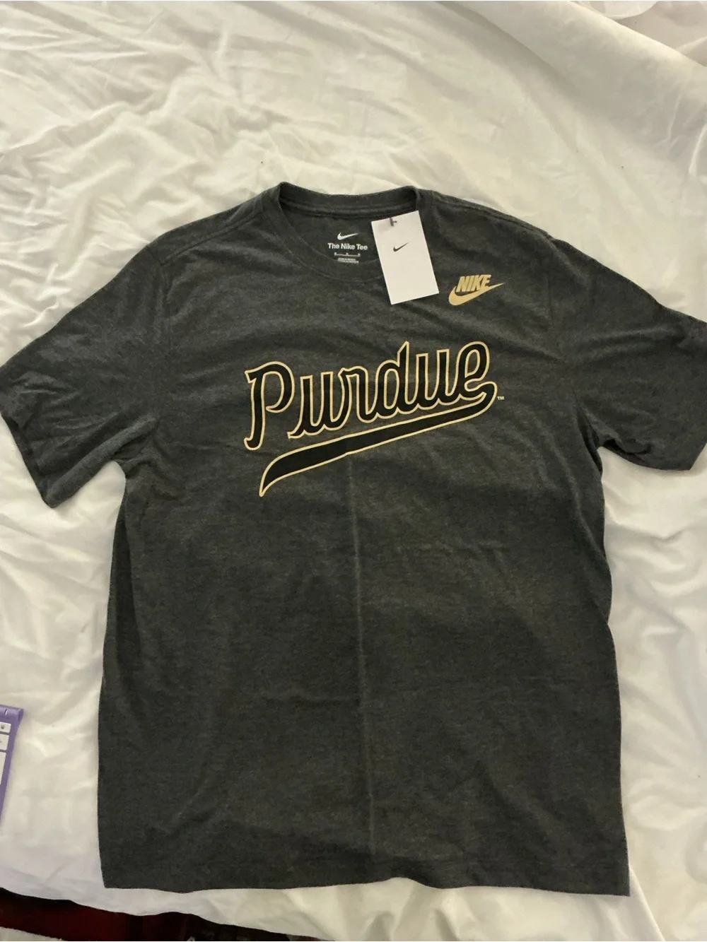Nike Men's Gray Purdue Script Logo Tee Brand New NWT Medium #Back2School #Boiler